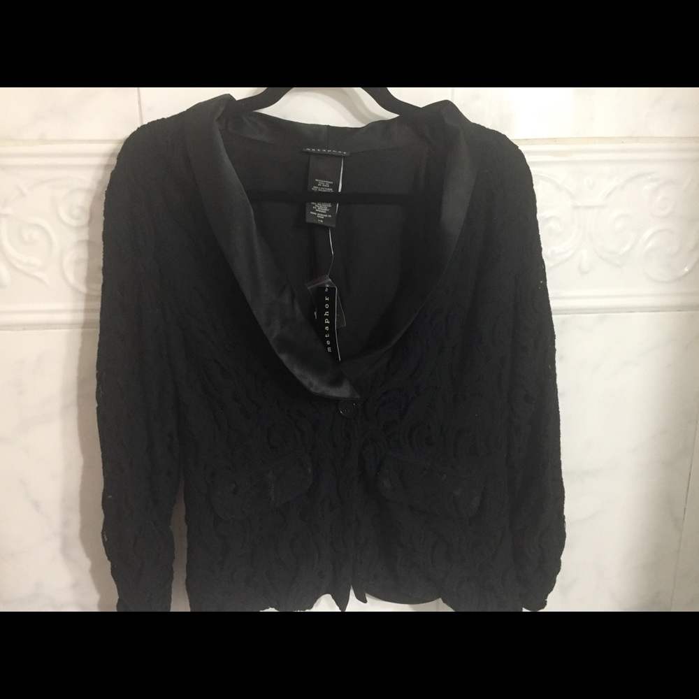 NWT Lace overlay black blazer formal